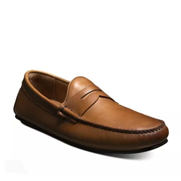 Allen Edmonds Driving Loafers Tan Leather Brooker Slip On with Penny Slot 11D - Picture 10 of 12